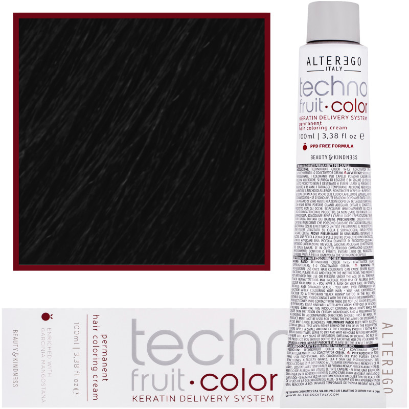 Alter Ego Technofruit Color – farba z keratyną do trwałej koloryzacji włosów, 100ml
