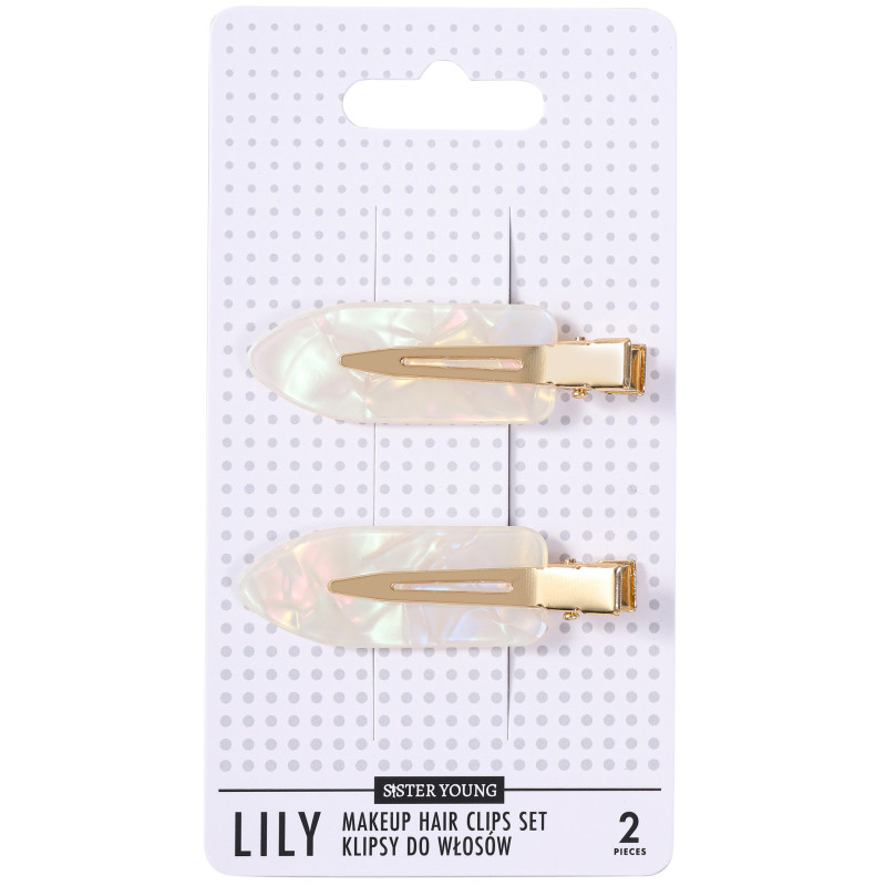 Sister Young Lily - klipsy do włosów do makijażu, różne kolory, 2szt