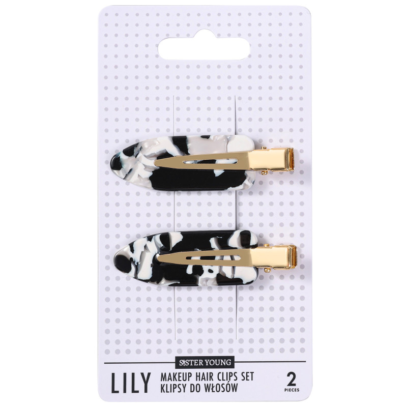 Sister Young Lily - klipsy do włosów do makijażu, różne kolory, 2szt