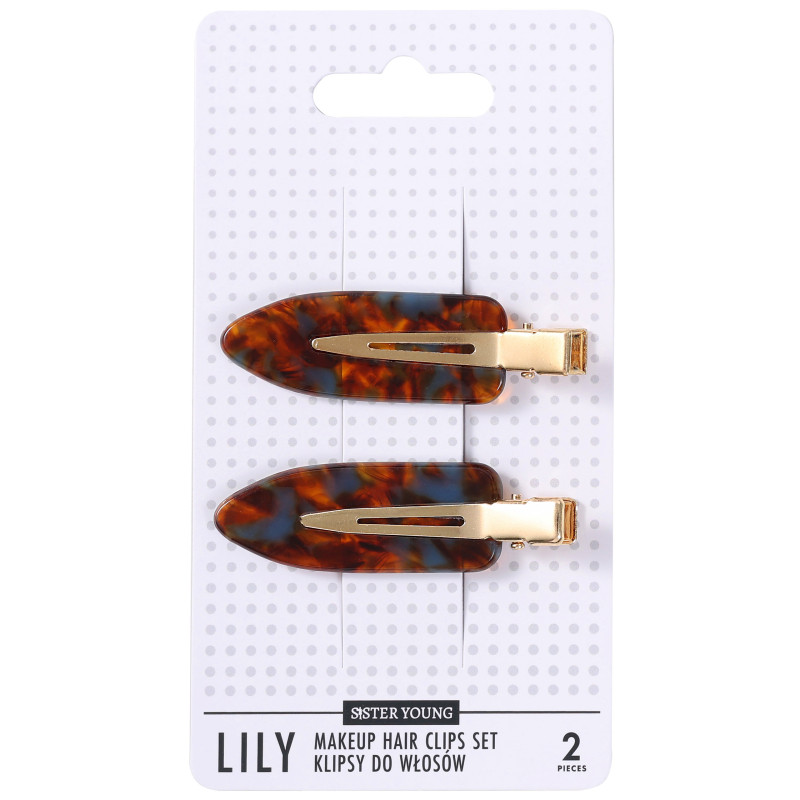 Sister Young Lily - klipsy do włosów do makijażu, różne kolory, 2szt