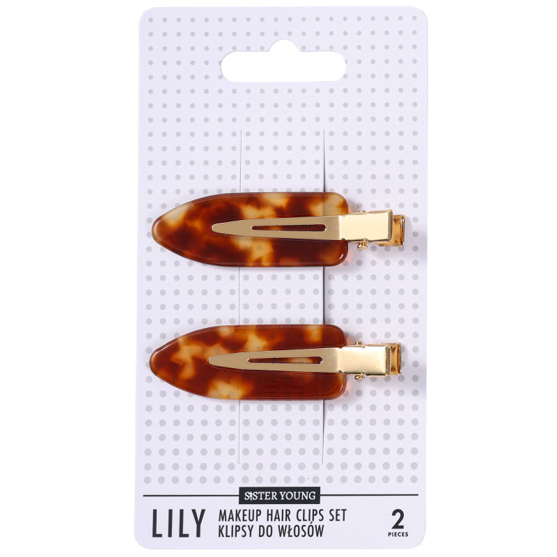 Sister Young Lily - klipsy do włosów do makijażu, różne kolory, 2szt