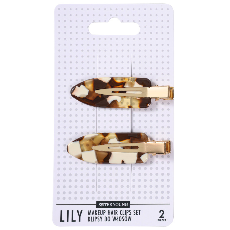Sister Young Lily - klipsy do włosów do makijażu, różne kolory, 2szt