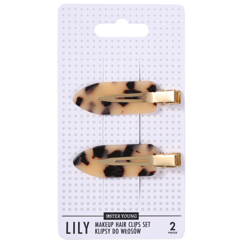 Sister Young Lily - klipsy do włosów do makijażu, różne kolory, 2szt