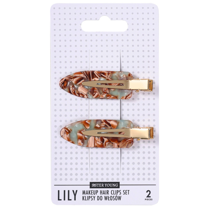 Sister Young Lily - klipsy do włosów do makijażu, różne kolory, 2szt