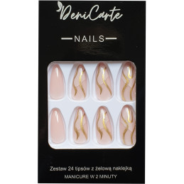 Deni Carte Tipsy - sztuczne paznokcie, zestaw 24 sztuk, różne wzory