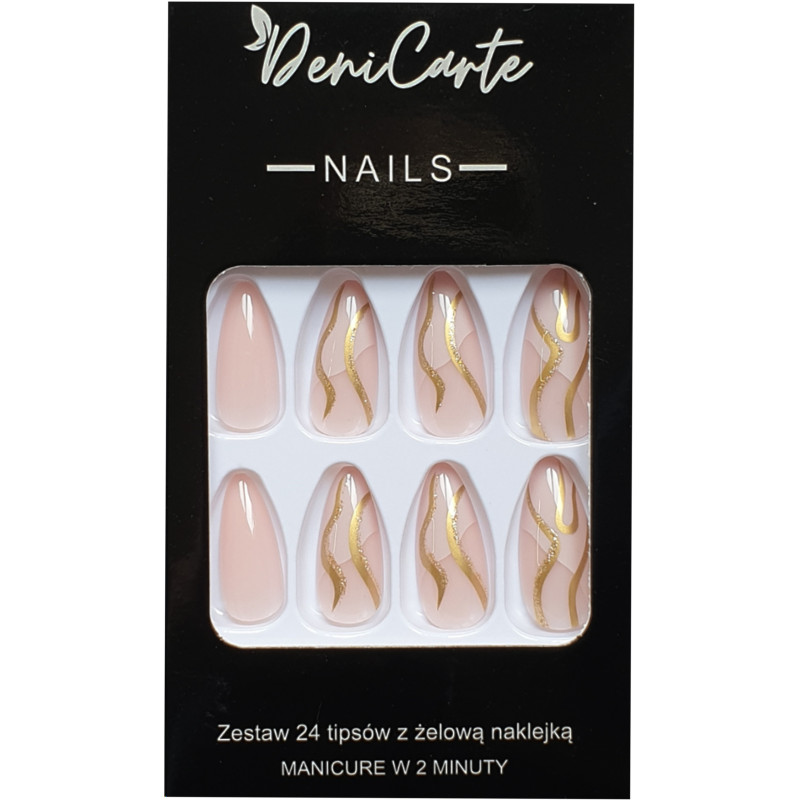 Deni Carte Tipsy - sztuczne paznokcie, zestaw 24 sztuk, różne wzory