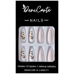 Deni Carte Tipsy - sztuczne paznokcie, zestaw 24 sztuk, różne wzory