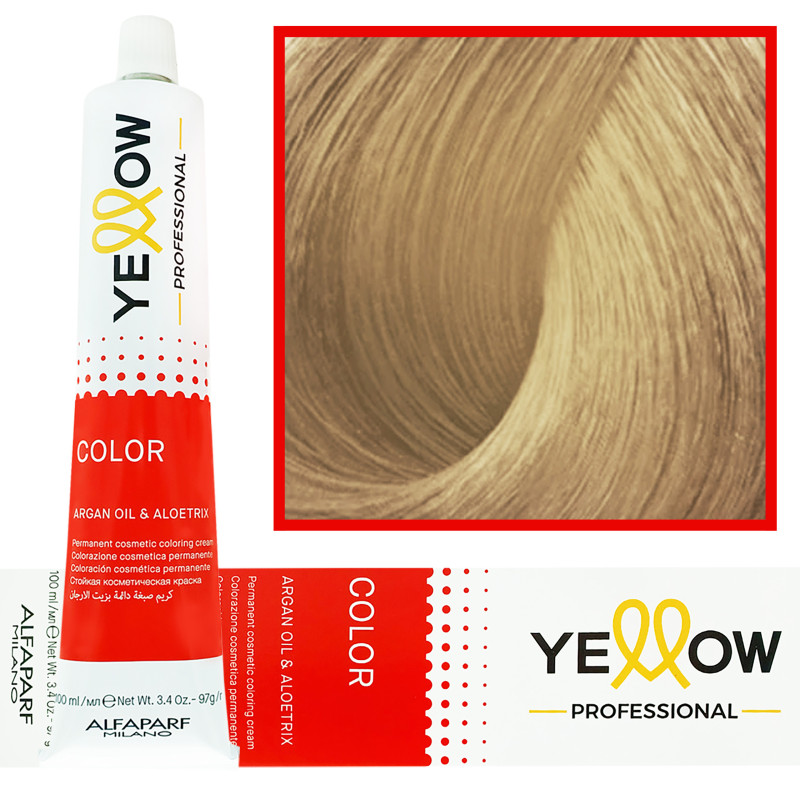 Alfaparf Yellow - trwała farba do włosów z aloesem i kiełkami pszenicy, 100ml