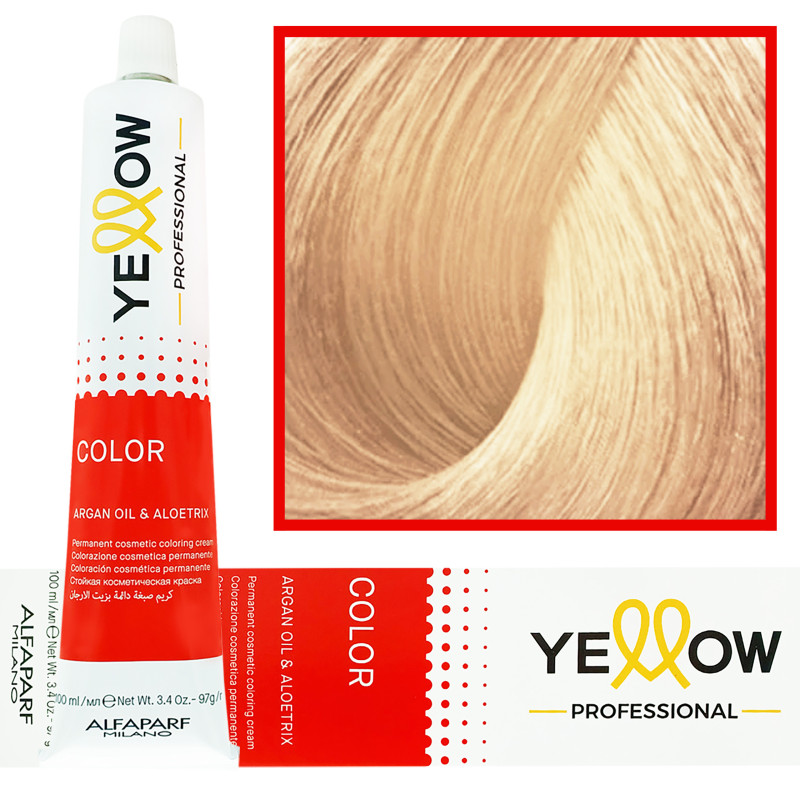 Alfaparf Yellow - trwała farba do włosów z aloesem i kiełkami pszenicy, 100ml