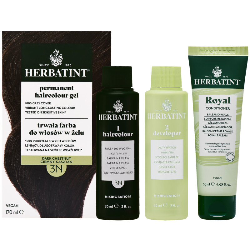 Herbatint Permanent Haircolour Gel – trwała, ziołowa farba do włosów w żelu, 170ml