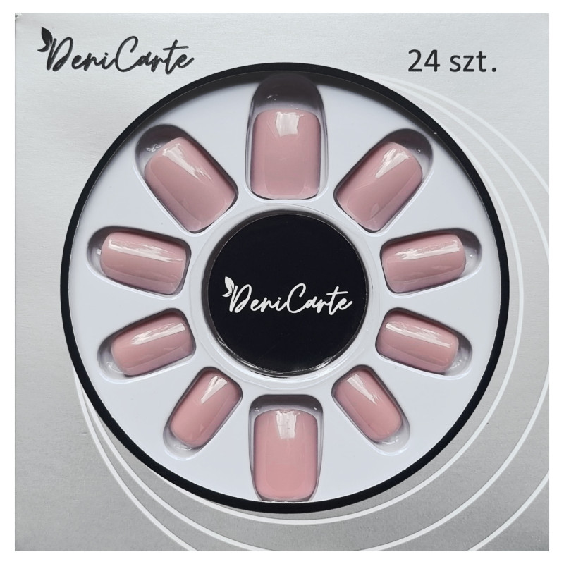 DeniCarte Square - krótkie gotowe tipsy do stylizacji paznokci, różne kolory