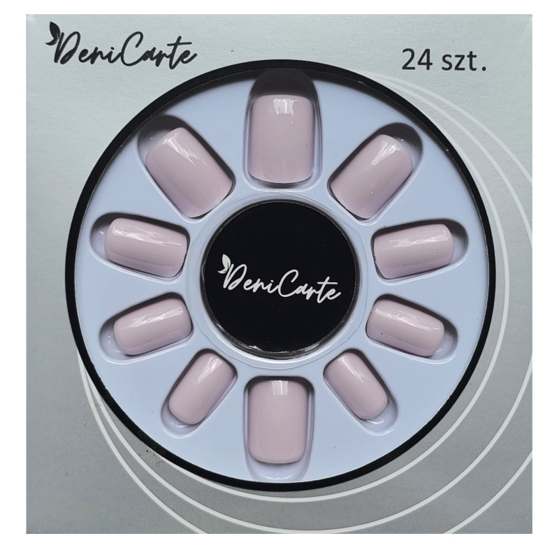 DeniCarte Square - krótkie gotowe tipsy do stylizacji paznokci, różne kolory