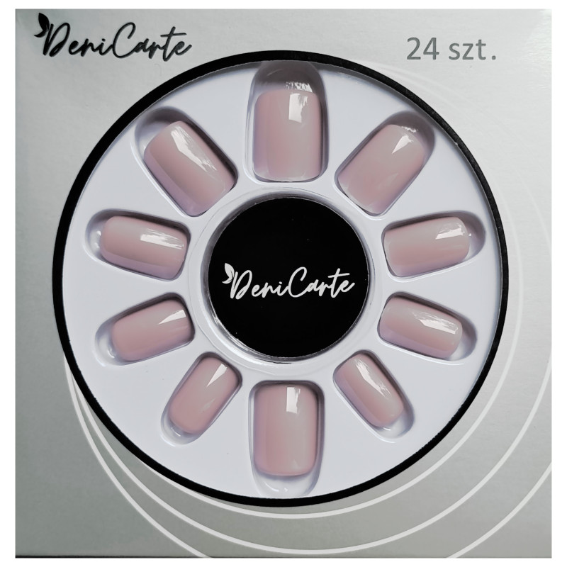 DeniCarte Square - krótkie gotowe tipsy do stylizacji paznokci, różne kolory