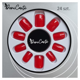 DeniCarte Square - krótkie gotowe tipsy do stylizacji paznokci, różne kolory