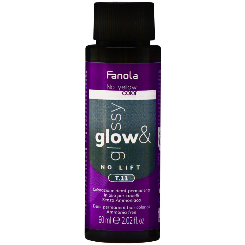 Fanola No Yellow Glow&Glossy - toner olejowy neutralizujący żółte tony, 60ml