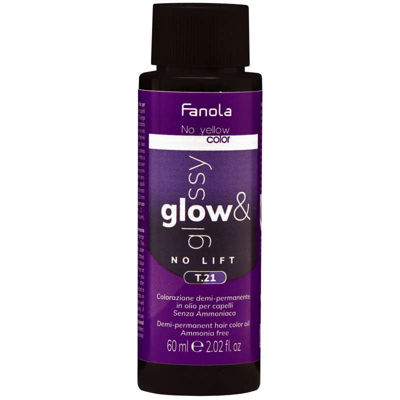 Fanola No Yellow Glow&Glossy - toner olejowy neutralizujący żółte tony, 60ml