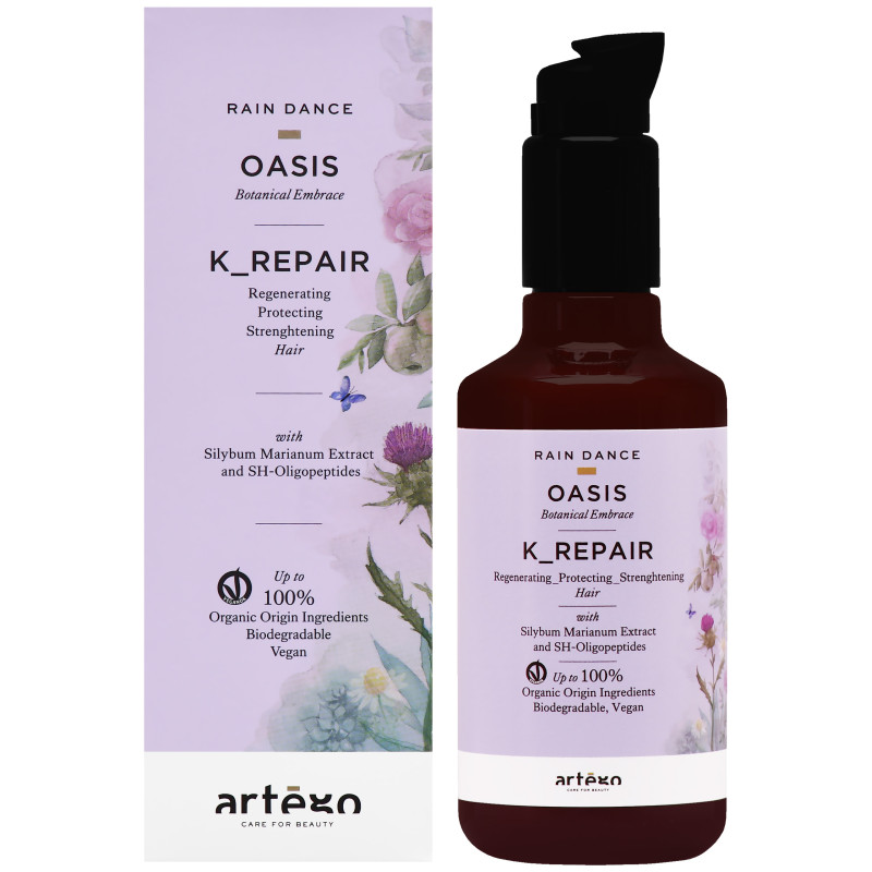 Artego Rain Dance OASIS K Repair Treatment – regenerujący zabieg z keratyną i jedwabiem, 200 ml