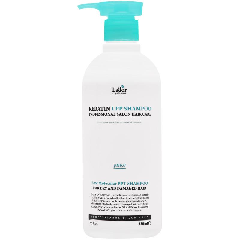 Lador Keratin LPP Shampoo – regenerujący szampon do włosów suchych i zniszczonych, 530 ml