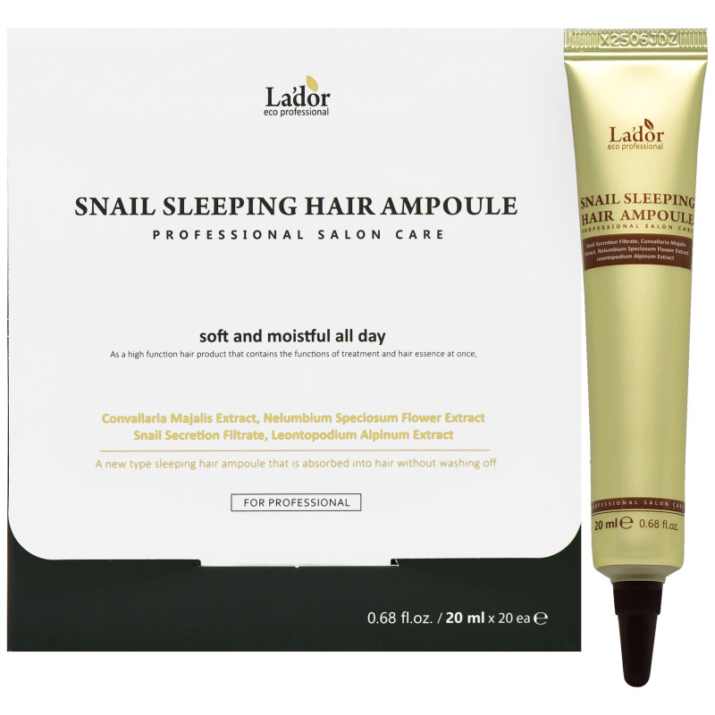 La'dor Snail Sleeping Hair Ampoule – nocna regeneracja do włosów, 20x5ml