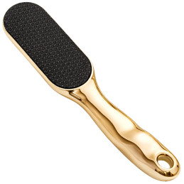 DeniCarte Tarka Glass Gold z rączką – szklana tarka do stóp, hartowane szkło