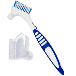 DeniCarte Szczoteczka do protez – higiena protez, niebieska rączka