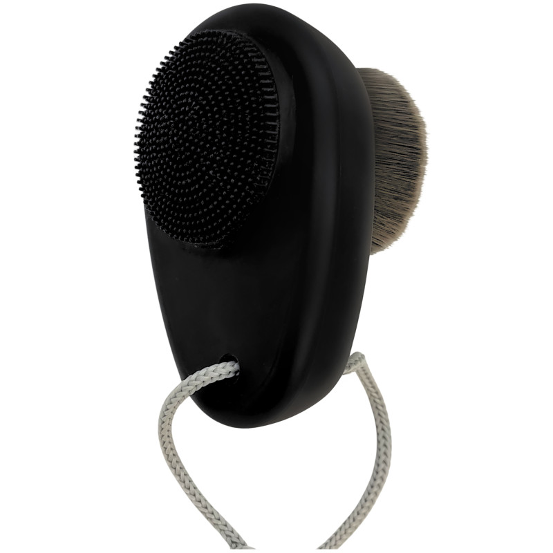 DeniCarte Szczotka do twarzy limfatyczna 2w1 czarna – delikatny masaż i oczyszczanie twarzy