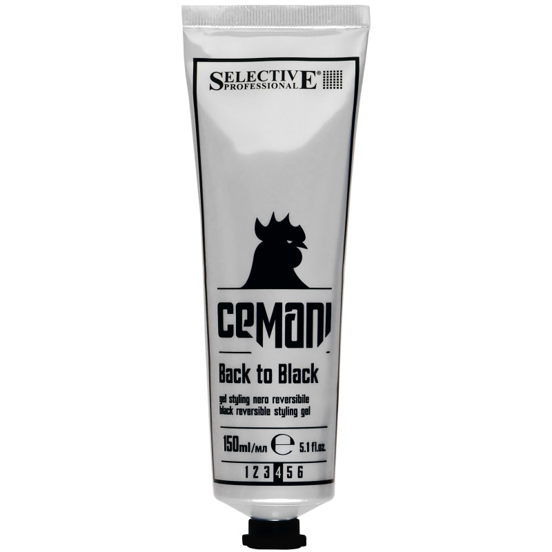 Selective Cemani Back to Black - zmywalny żel do włosów maskujący siwiznę, czarny, 150ml