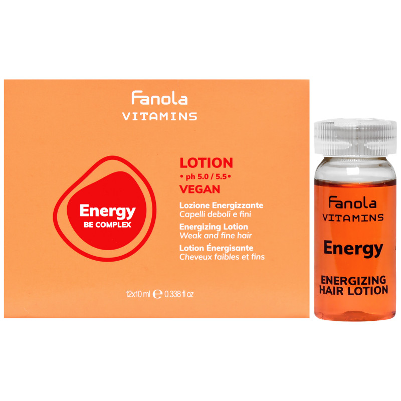 Fanola Vitamins Energy Lotion - ampułki energetyzujące do włosów osłabionych, 12x10ml