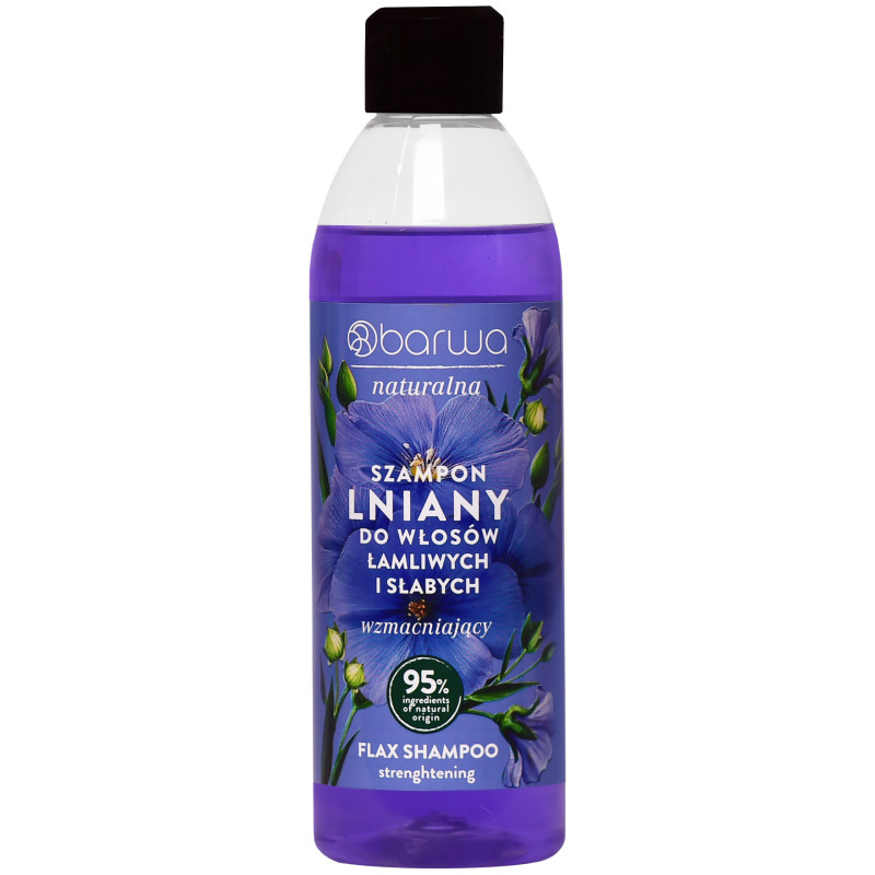Barwa Naturalna - wzmacniający szampon lniany do włosów, 300ml