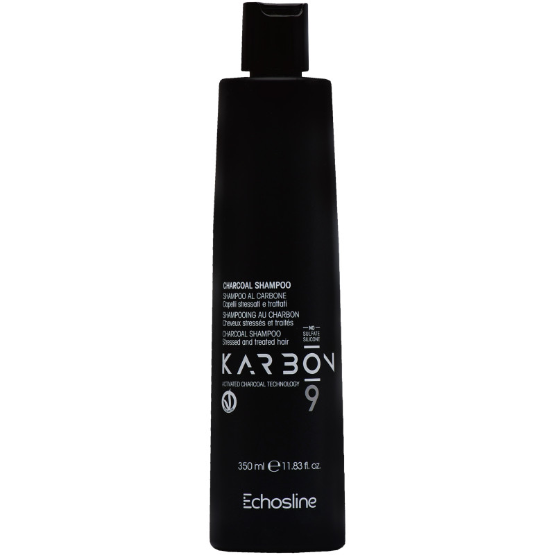 Echosline Karbon 9 Charcoal Shampoo - szampon do włosów zniszczonych z węglem, 350ml