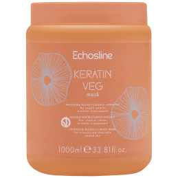 Echosline Keratin Veg Mask - wegańska maska do włosów z keratyną, 1000ml