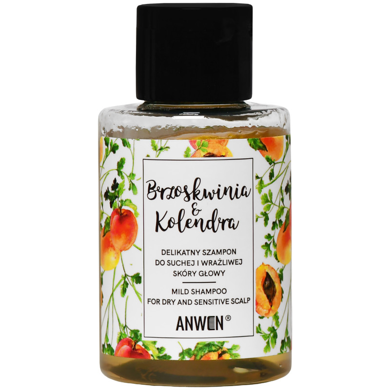 Anwen Szampon Brzoskwinia i Kolendra - łagodny szampon do włosów, 50ml