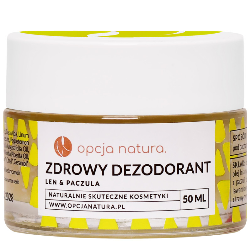 Opcja Natura Dezodorant Len & Paczula – naturalny dezodorant, 50 ml