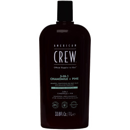 American Crew 3in1 Chamom+Pine Gel - szampon, odżywka i żel pod prysznic 3w1 do codziennej pielęgnacji, 1000ml