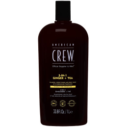 American Crew 3in1 Ginger + Tea Gel - szampon, odżywka i żel pod prysznic 3w1 do każdego rodzaju włosów, 1000ml