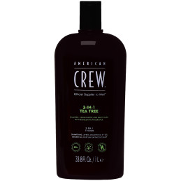 American Crew 3-in-1 Tea Tree - żel pod prysznic 3w1 do codziennej pielęgnacji włosów i ciała, 1000ml