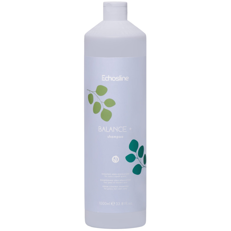 ECHOSLINE Balance+ Szampon - oczyszczająco-odświeżający szampon do włosów przetłuszczających się, 1000ml