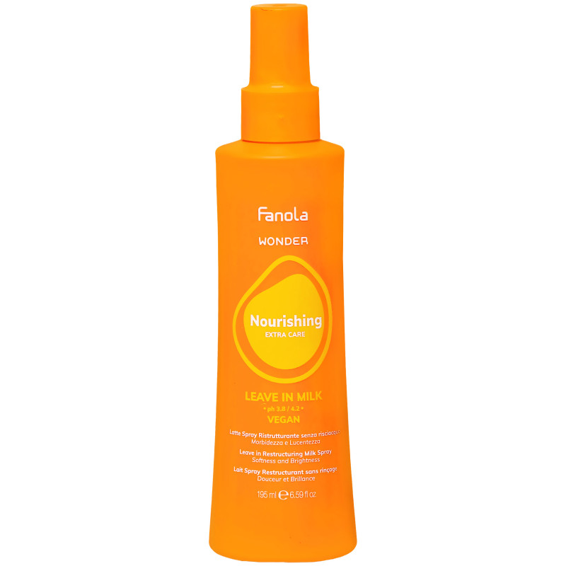 Fanola Wonder Nourishing Leave-In Spray - wygładzający spray do włosów suchych i puszących się, 195ml