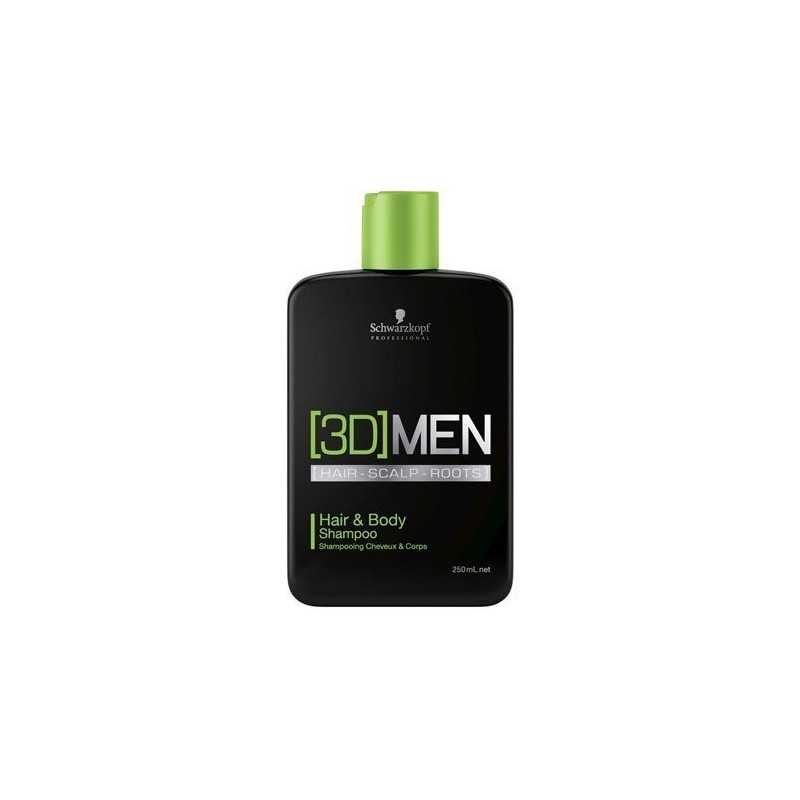 Schwarzkopf 3D MEN H&B, Szampon do włosów i ciała, nadaje zdrowy wygląd 250ml Schwarzkopf 3D MEN H&B, Szampon do włosów i ciała, nadaje zdrowy wygląd 250ml
