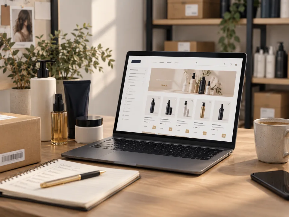Zamówienie hurtowe składane na laptopie